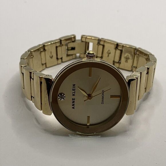 Anne Klein 12434 Women's Gold Band Analog Dial Quartz Genuine Wrist Watch Ga31 - Picture 9 of 10